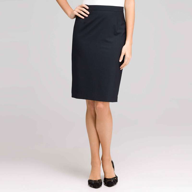 Washable Wool Classic Straight Skirt , , large